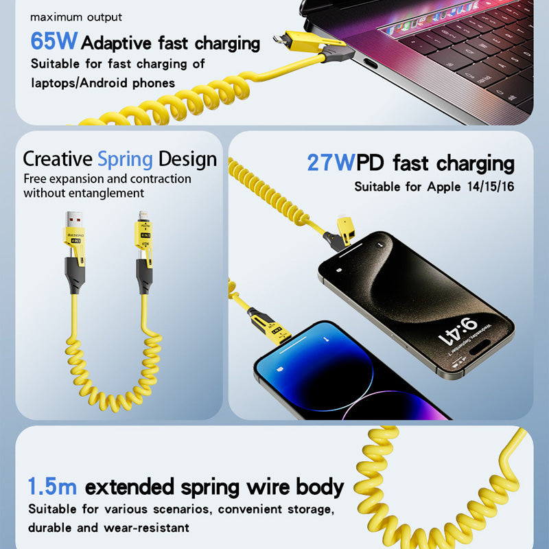 New Year HOT Sale - 49% OFF!-🔥4 in 1 Spring Fast Charging Cable