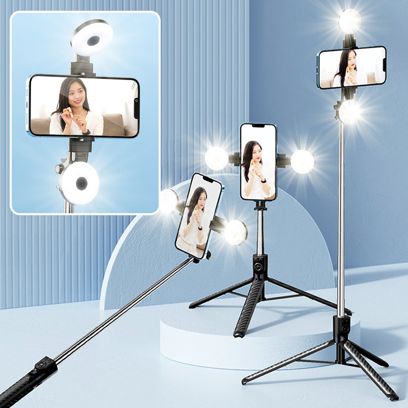 Bluetooth Selfie Stick Tripod with LED Fill Light