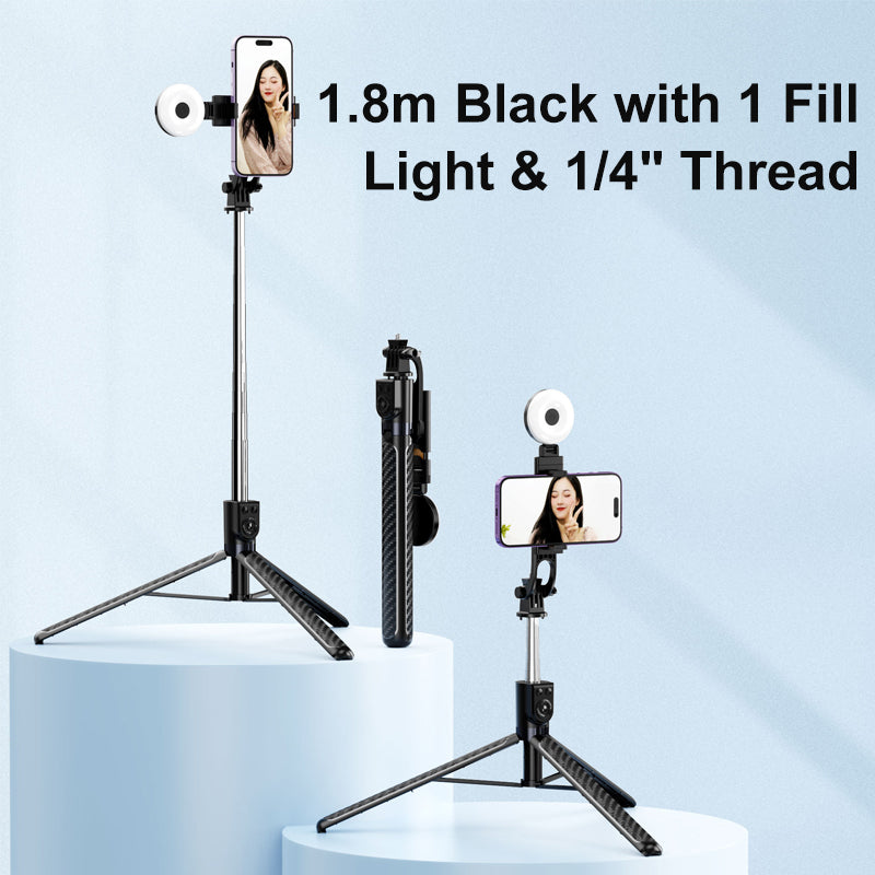 Bluetooth Selfie Stick Tripod with LED Fill Light