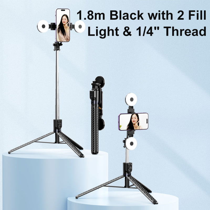 Bluetooth Selfie Stick Tripod with LED Fill Light