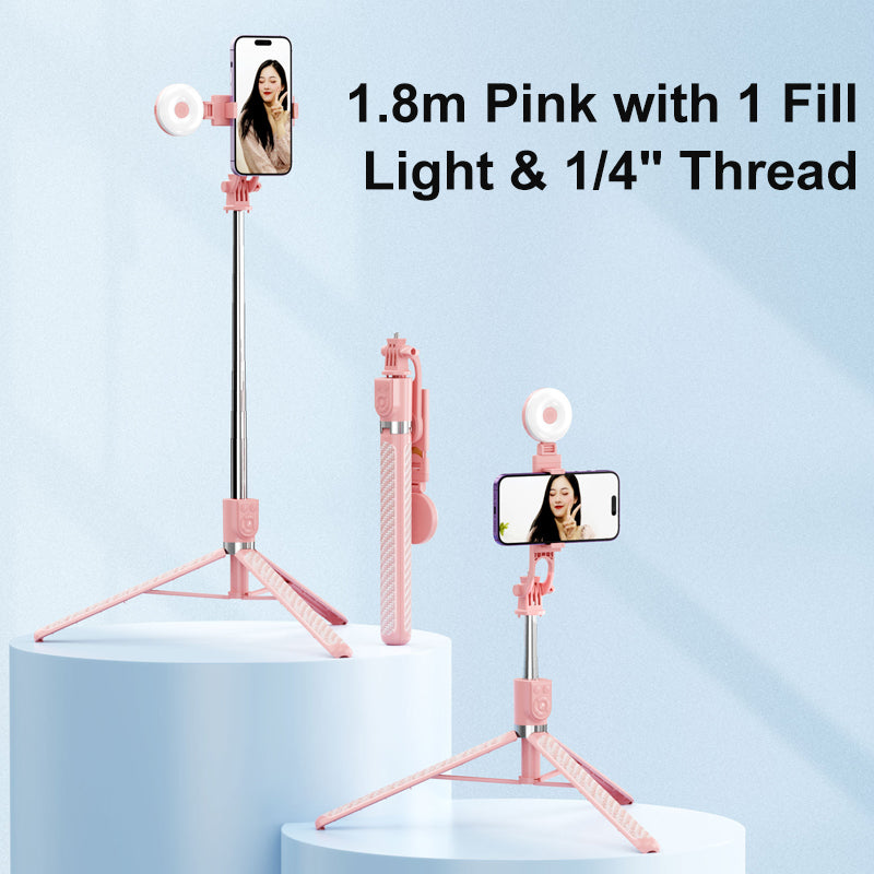 Bluetooth Selfie Stick Tripod with LED Fill Light